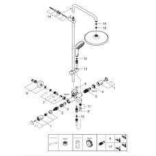 Плитка керамогранит Grohe Tempesta Cosmopolitan System 250 Душевая система с термостатом для ванны 26672000 для пола