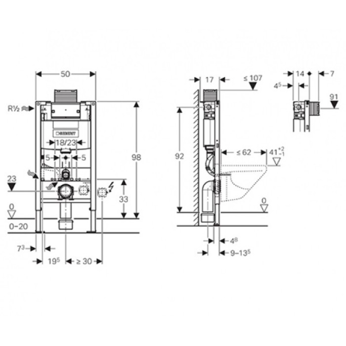 Инсталляция для унитаза Geberit Duofix 111.030.00.1