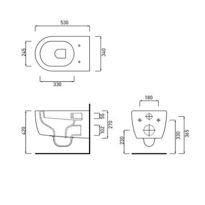 Унитаз подвесной безободковый Cielo Smile, white Унитаз подвесной безободковый Cielo Smile, white
