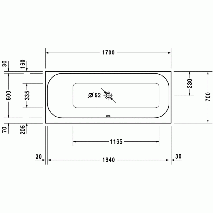 Happy D.2 ванна прямоугольная 170 см 700310000000000 в интернет-магазине «Estet Room»