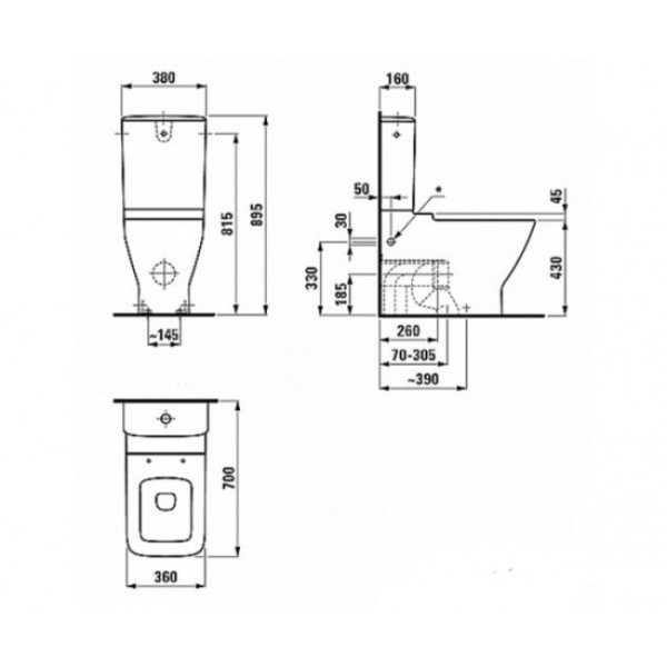 Унитаз Laufen Palace (H8247060000001) без бачка и сиденья