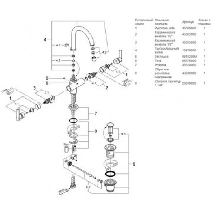 Grohe Atrio Смеситель для раковины на одно отверстие L-Size (21022000)