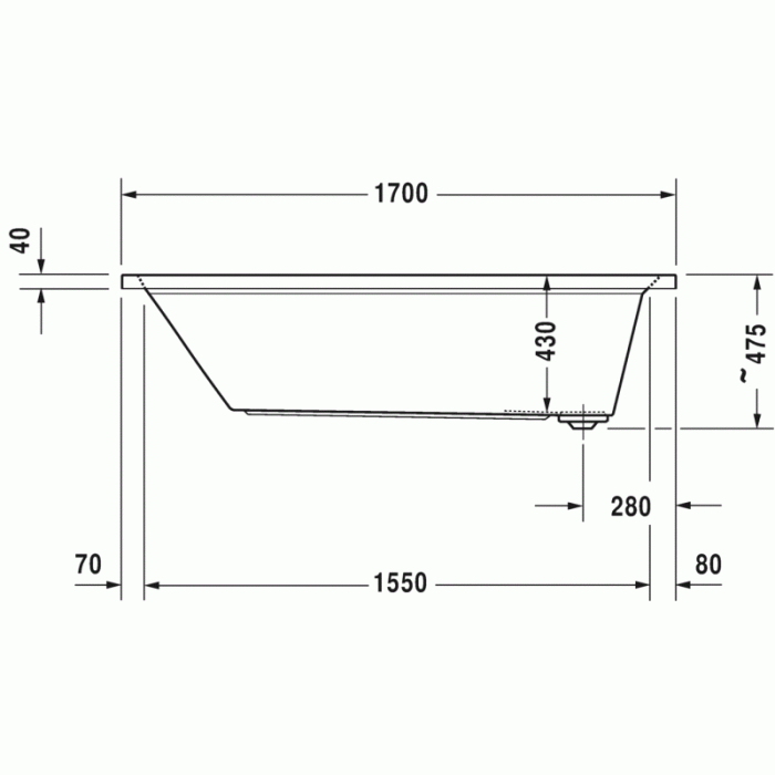 2nd floor ванна прямоугольная 170 см 700075000000000 в интернет-магазине «Estet Room»