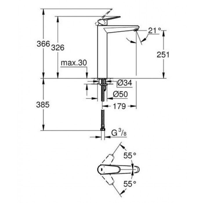 Смеситель для раковины Grohe Eurodisc Cosmopolitan xL-Size 23432000