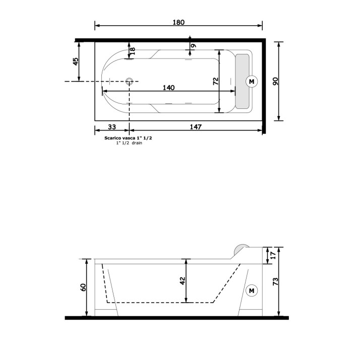 Gruppo Treesse Alba Ванна 180x90x73 см Gruppo Treesse Alba Ванна 180x90x73 см