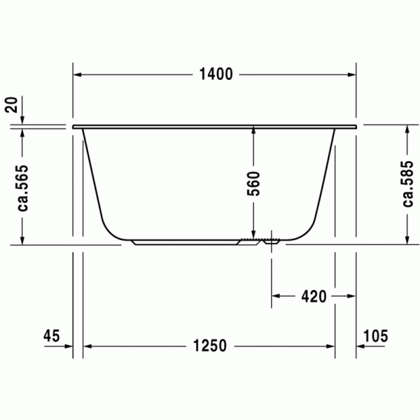 DuraStyle ванна прямоугольная 140 см 700233000000000 в интернет-магазине «Estet Room»