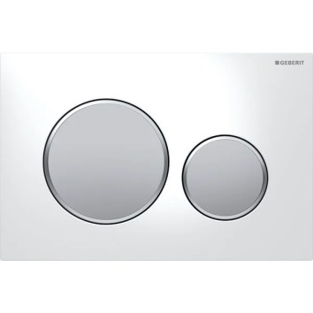 Клавиша смыва Geberit Sigma20, белая/хром матовый 115.882.KL.1