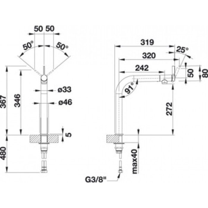 Смеситель кухонный Blanco VONDA хром 518434 Смеситель кухонный Blanco VONDA хром 518434