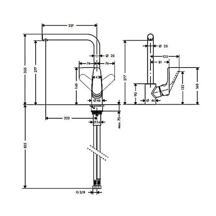 Смеситель для кухни Hansgrohe Focus 31817000