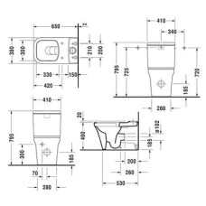 Плитка керамогранит Унитаз Duravit Rimless P3 Comforts 2167090000 для пола