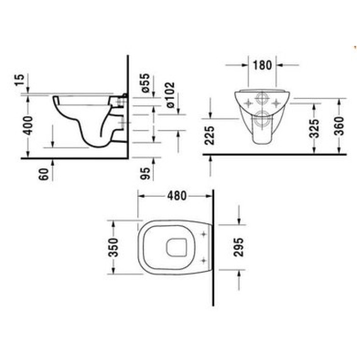Плитка керамогранит Подвесной унитаз укороченный Duravit D-Code 2211090000 для пола Плитка керамогранит Подвесной унитаз укороченный Duravit D-Code 2211090000 для пола
