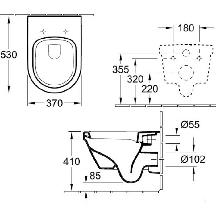 Унитаз подвесной Villeroy & Boch Omnia Architectura (5684H101) с сиденьем Soft Close (98M9C101)