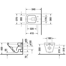 Плитка керамогранит Подвесной унитаз Duravit DuraStyle 2540090000 для пола