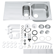 Мойдка для кухни Grohe 970x500 мм с эксцентриком, 2 чаши, матовая (31567SD0)
