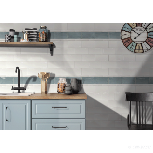 Плитка Monopole Ceramica Mirage LISTELO WHITE BRILLO фриз 8×150×20