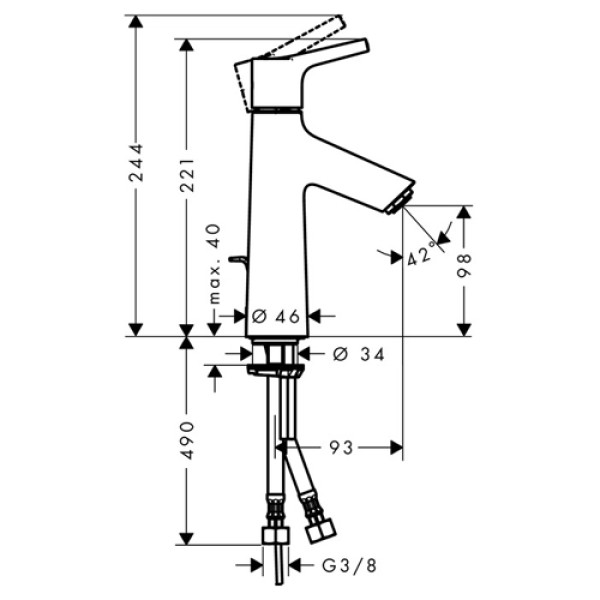 Смеситель для раковины Hansgrohe Talis S 100 72020000