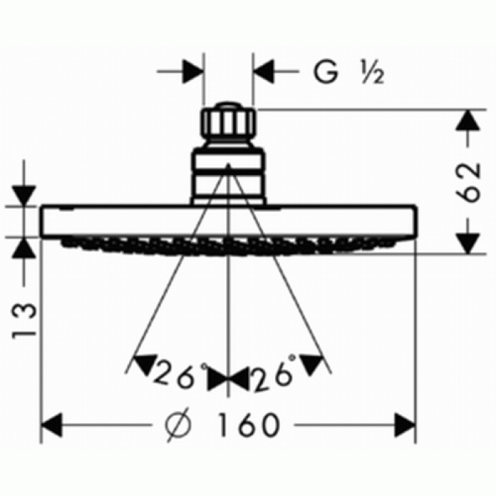 Верхний душ Hansgrohe Croma 160 (27450000)