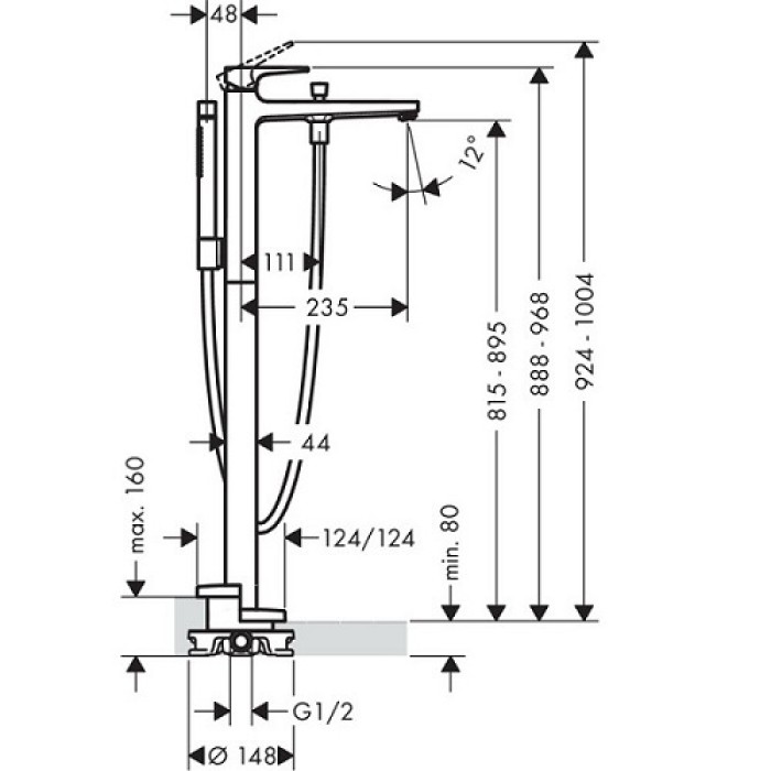 Смеситель для ванны Hansgrohe Metropol 32532000