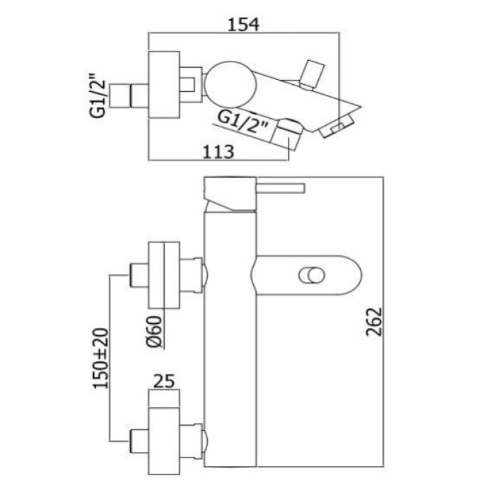 Смеситель для ванны Paffoni Light (LIG023CR) Смеситель для ванны Paffoni Light (LIG023CR)