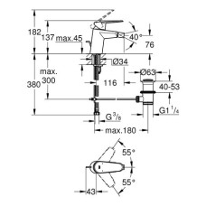 Смеситель для биде Grohe Eurodisc cosmopolitan S-Size 33244002