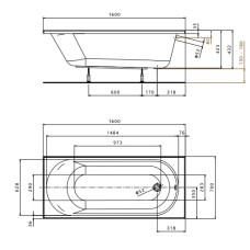 Ванна акриловая Kolo Opal Plus 160x70 XWP136000N