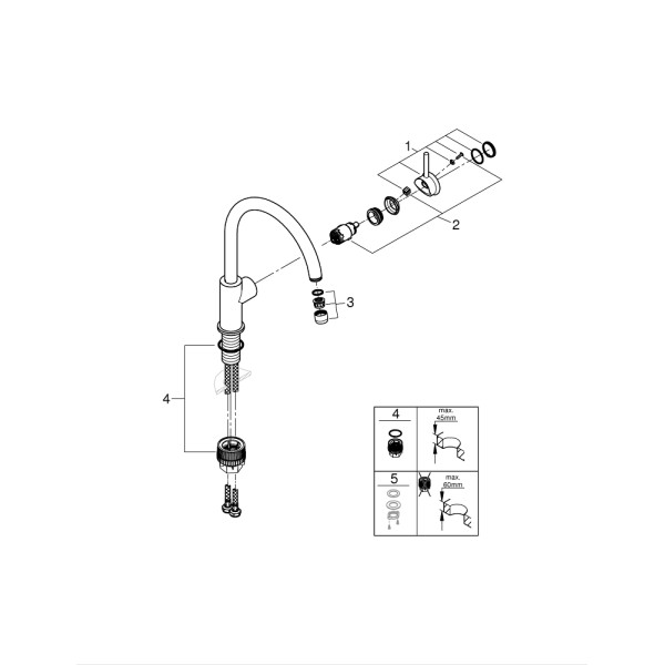 Grohe BauClassic Смеситель для кухни (31535001)