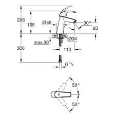 Grohe Eurosmart Смеситель однорычажный для раковины M-Size (23324001)
