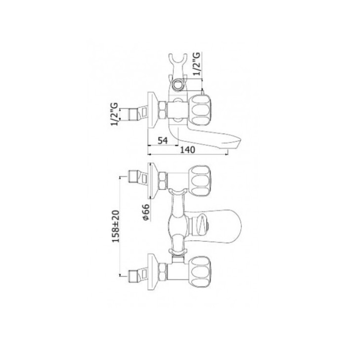 Настенный смеситель для ванны Paffoni Nilo (NI923CR) Настенный смеситель для ванны Paffoni Nilo (NI923CR)