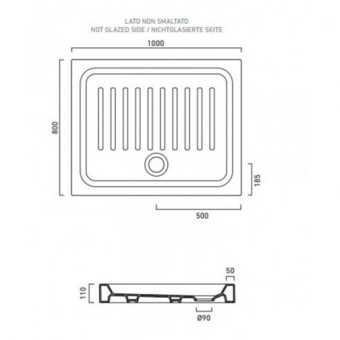 Душевой поддон 100х80 Catalano Base