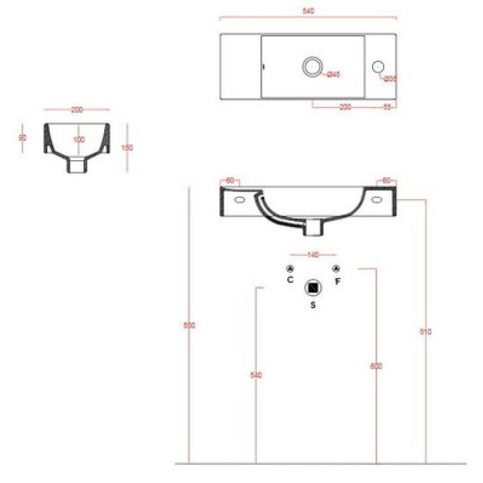Керамическая раковина 54 см Artceram Lavamani, white glossy (LML002 01;00)