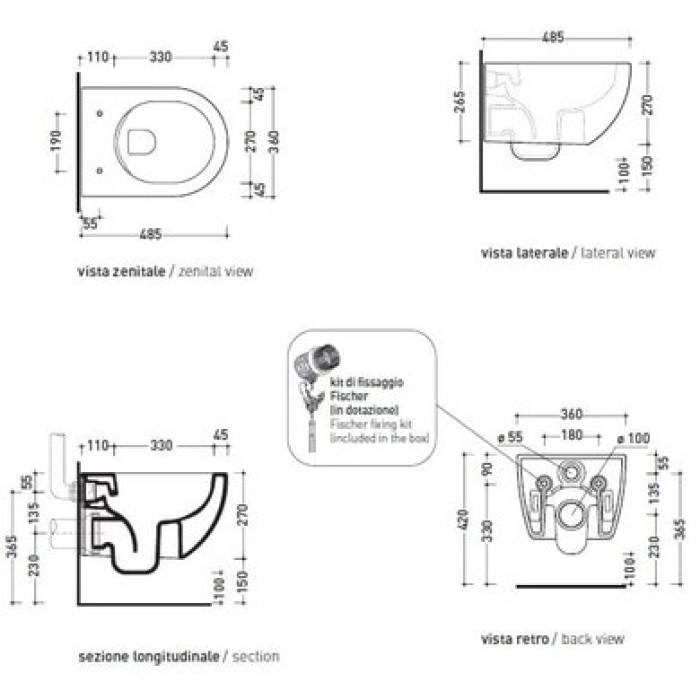 Унитаз подвесной безободковый укороченный Flaminia MINIAPP goclean AP119G