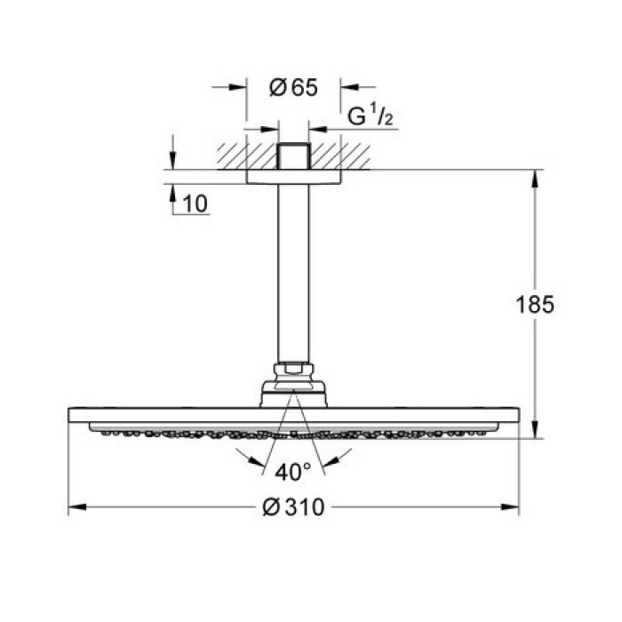Верхний душ Grohe Rainshower Cosmopolitan 310 26067000 Верхний душ Grohe Rainshower Cosmopolitan 310 26067000