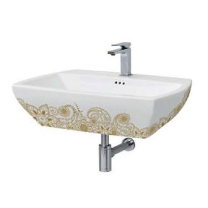 Керамическая раковина 70 см Artceram Jazz, white glossy/gold (JZL005 01;15)