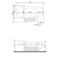 Gruppo Treesse Epoca One Top Ванна в классическом стиле 170x80xh73 см, цвет белый, венге