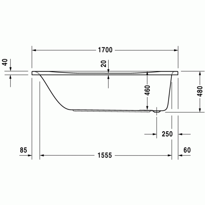 PuraVida ванна прямоугольная 170 см 700181000000000 в интернет-магазине «Estet Room»