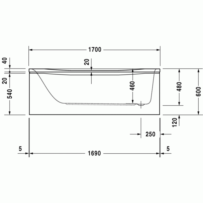 PuraVida ванна прямоугольная 170 см 700181000000000 в интернет-магазине «Estet Room»