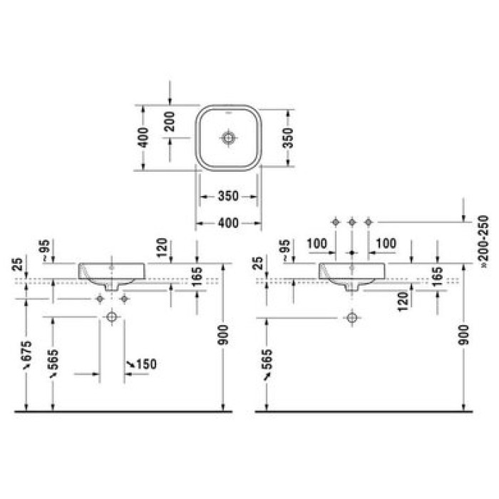 Плитка керамогранит Керамическая раковина 40 см Duravit Happy D.2 2314400000 для пола