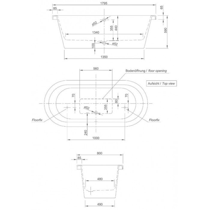 Ванна акриловая Knief Loft 180x80 см (0100-067)