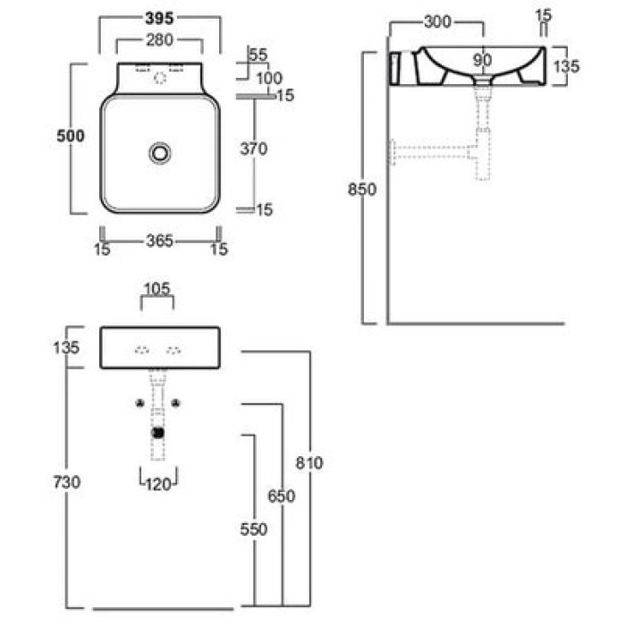 Керамическая раковина 39 см Simas Flow FL 15