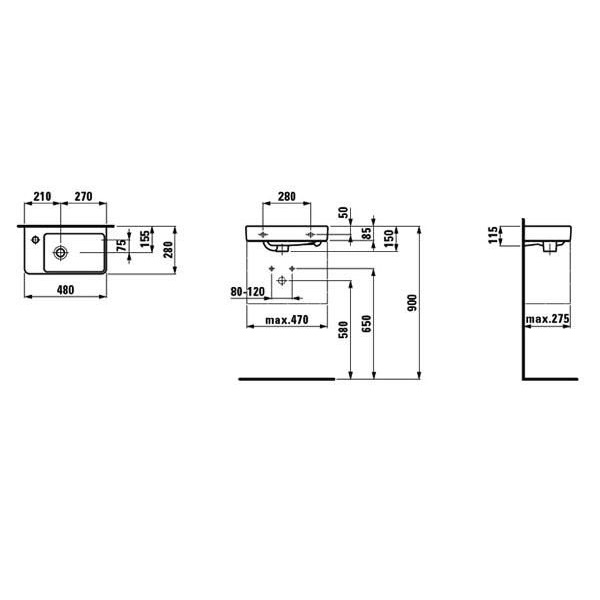 Раковина Laufen Pro S H8159550001041 левая