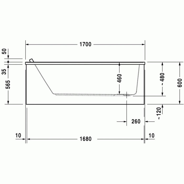 Starck ванна прямоугольная 170 см 700337000000000 в интернет-магазине «Estet Room»