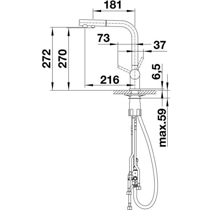 Смеситель кухонный Blanco FONTAS-S II черный 526158