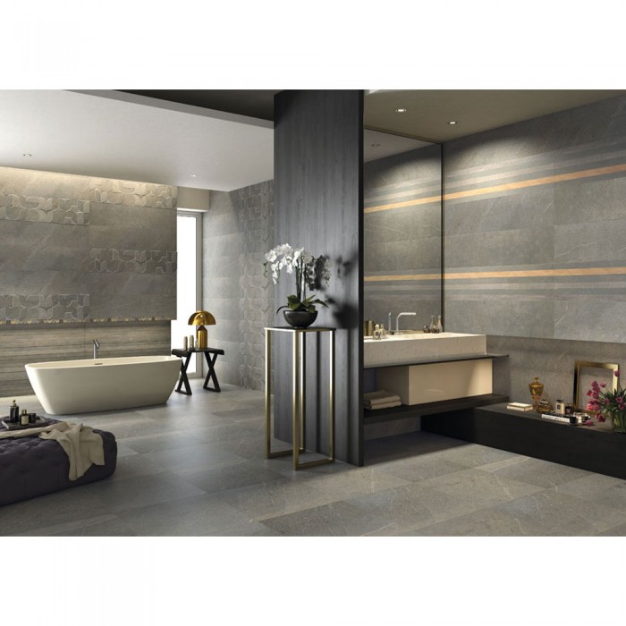 Плитка Gemma HORIZON DARK GREY GEOMETRIC 12×1200×300