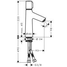 Смеситель для раковины Hansgrohe Talis Select S 100 72043000 без донного клапана