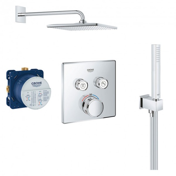 Плитка керамогранит Grohe Grohtherm SmartControl Cube душевая система скрытого монтажа 26405SC1 для пола