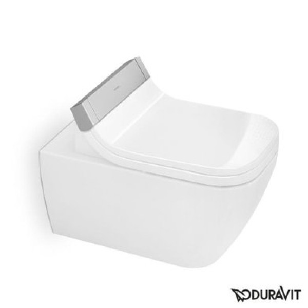 Плитка керамогранит Подвесной безободковый унитаз Duravit Rimless Happy D.2 SensoWash 2550590000 для пола