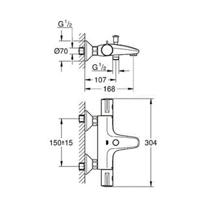 Grohe Grohtherm 800 Термостат для ванны (34567000)