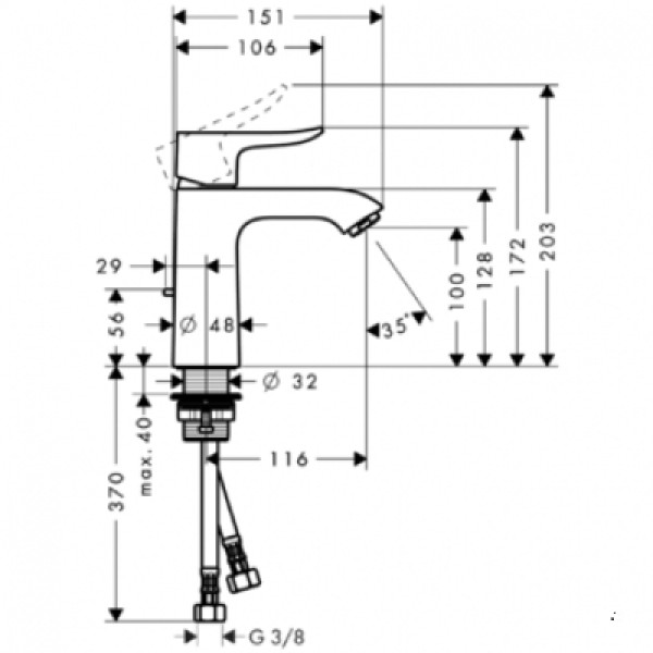 Смеситель для раковины Hansgrohe Metris 110 31080000