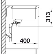 Мойка для кухни Blanco Subline 340/160-U (чаша слева) черный  525985