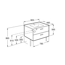 Тумба Roca Victoria A855852422 с умывальником 80 см